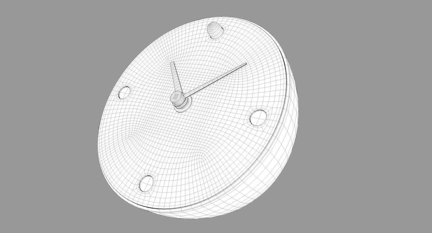 Contemporary Desk Clock Low-poly 3D model_9