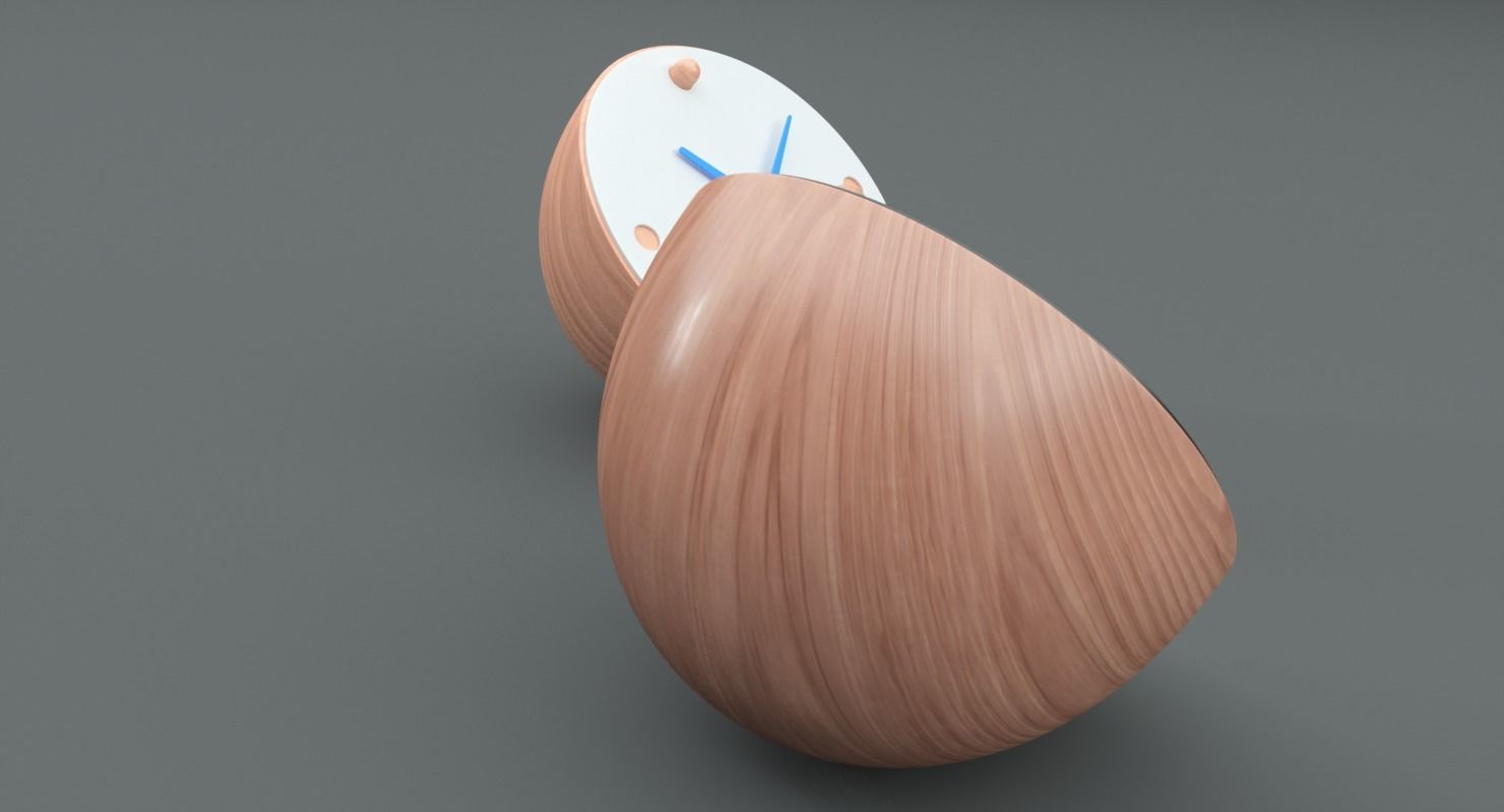 Contemporary Desk Clock Low-poly 3D model_6