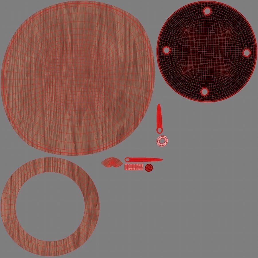 Contemporary Desk Clock Low-poly 3D model_8