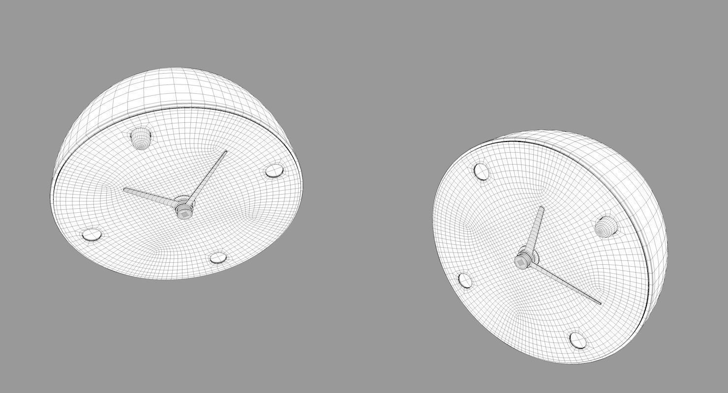 Contemporary Desk Clock Low-poly 3D model_11