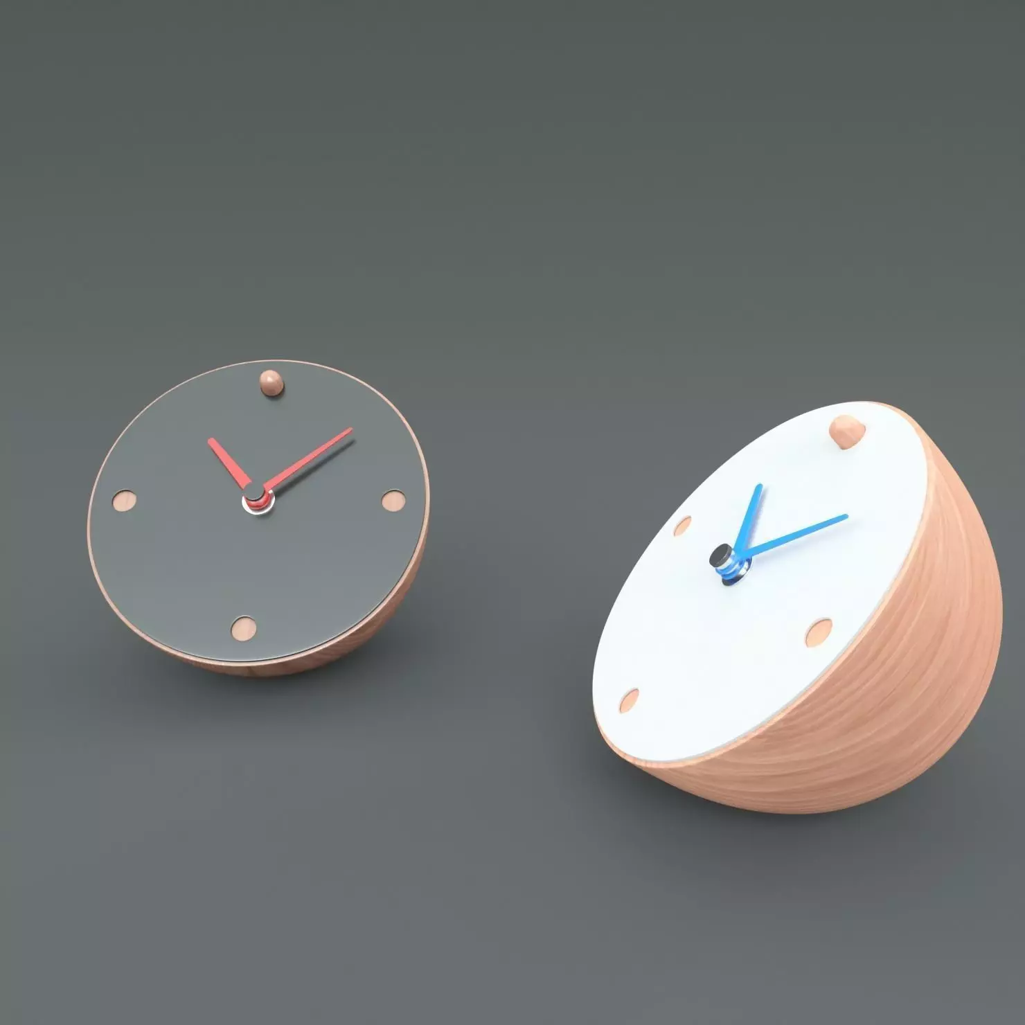 Contemporary Desk Clock Low-poly 3D model_0