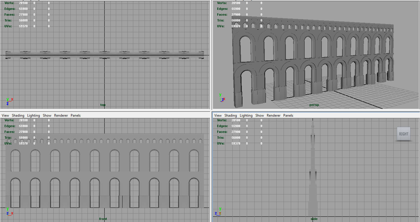 Aqueduct roman Low-poly 3D model_7