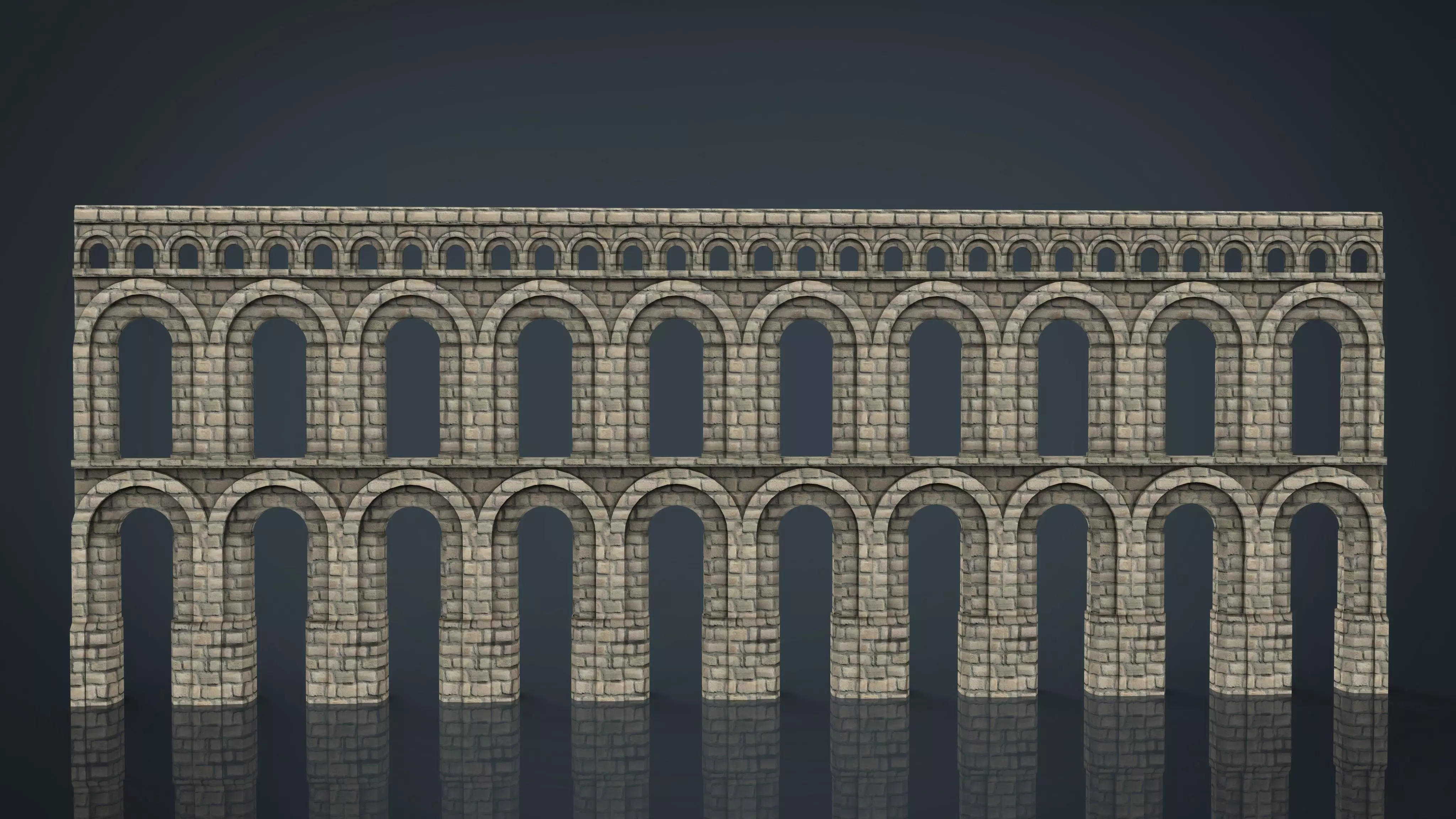 Aqueduct roman Low-poly 3D model_0