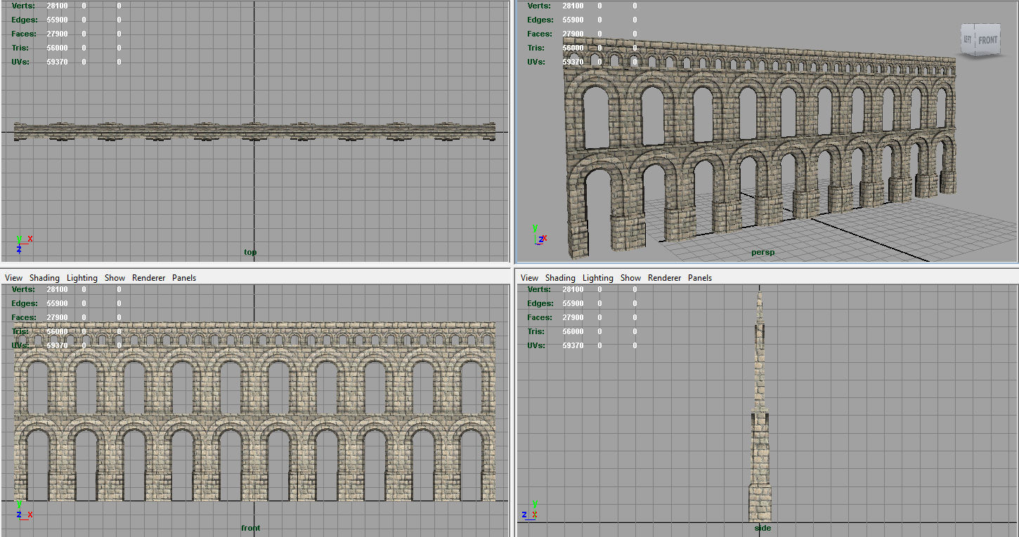 Aqueduct roman Low-poly 3D model_6