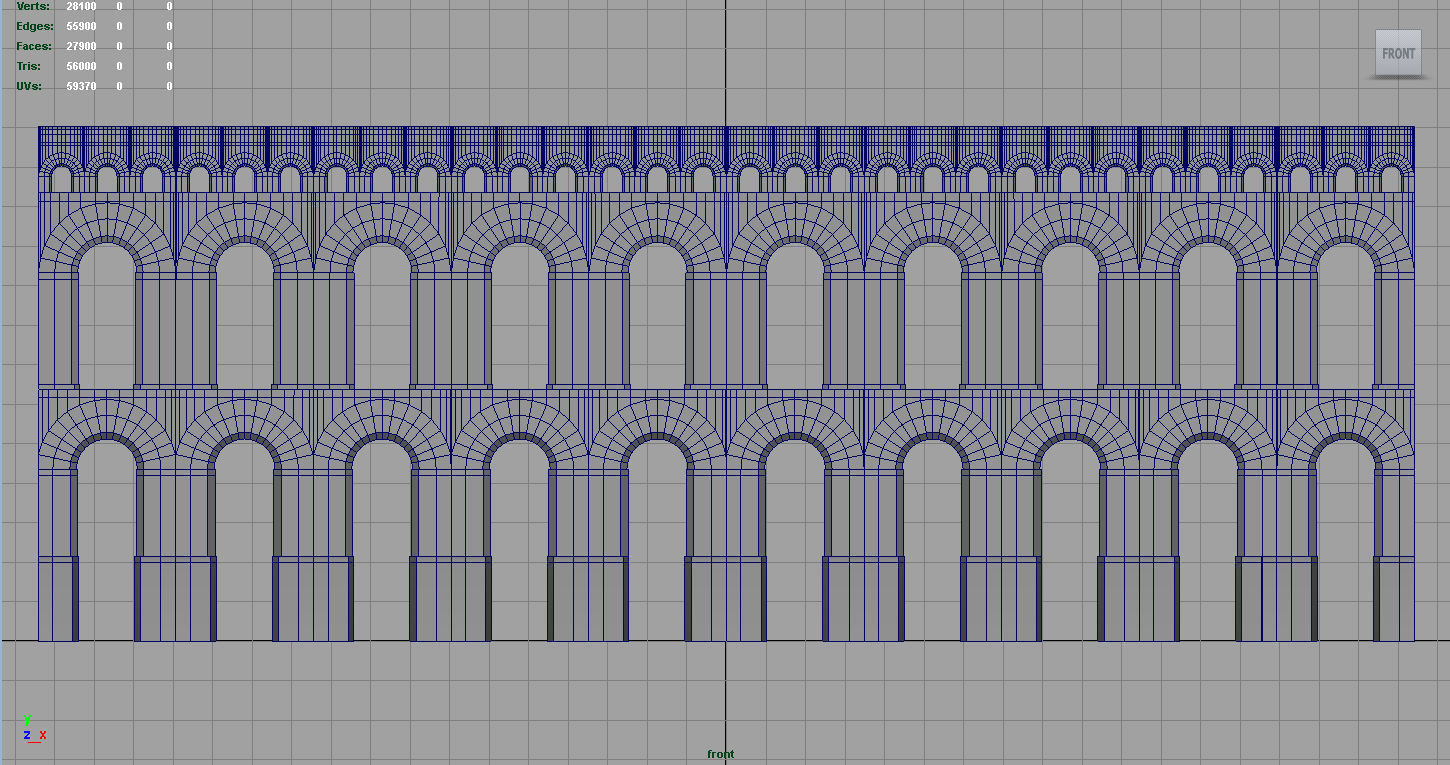 Aqueduct roman Low-poly 3D model_10