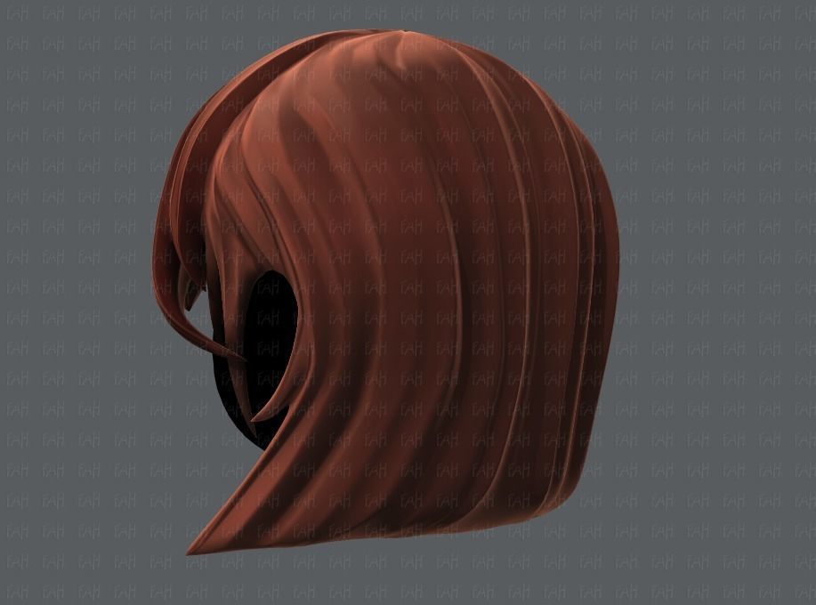 3D Hair style for girl V05 Low-poly 3D model_7