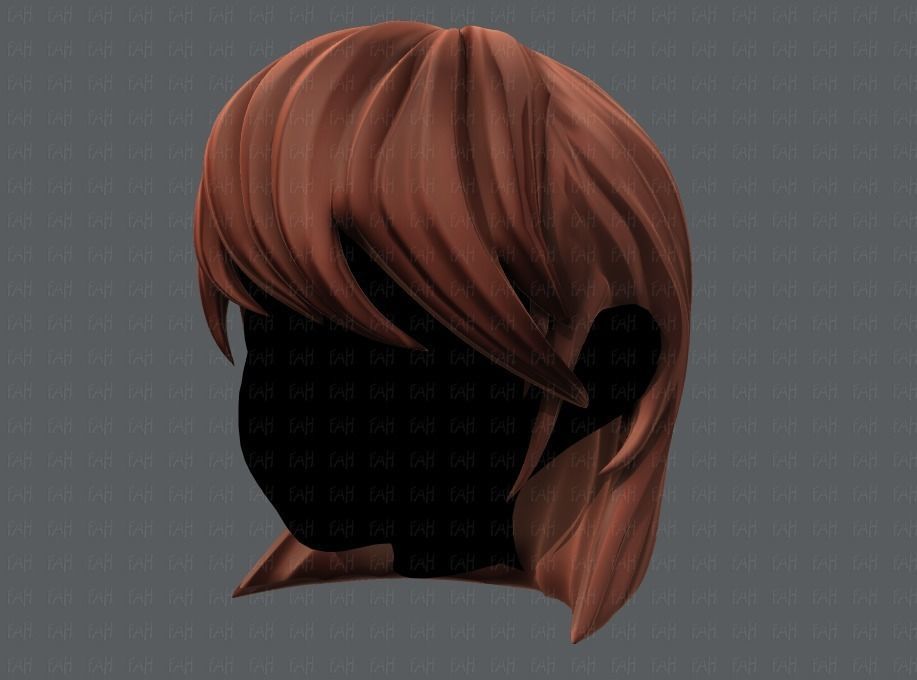 3D Hair style for girl V05 Low-poly 3D model_9