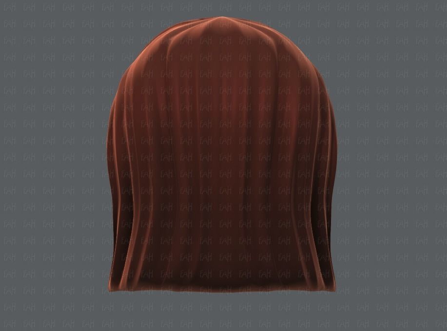 3D Hair style for girl V05 Low-poly 3D model_6