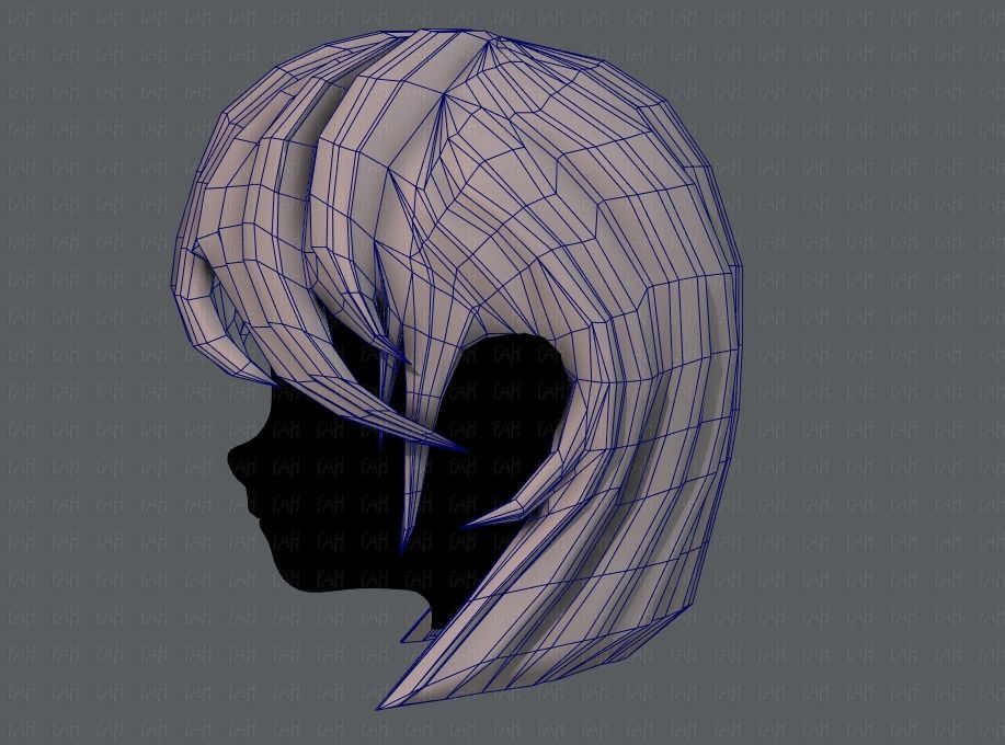 3D Hair style for girl V05 Low-poly 3D model_32