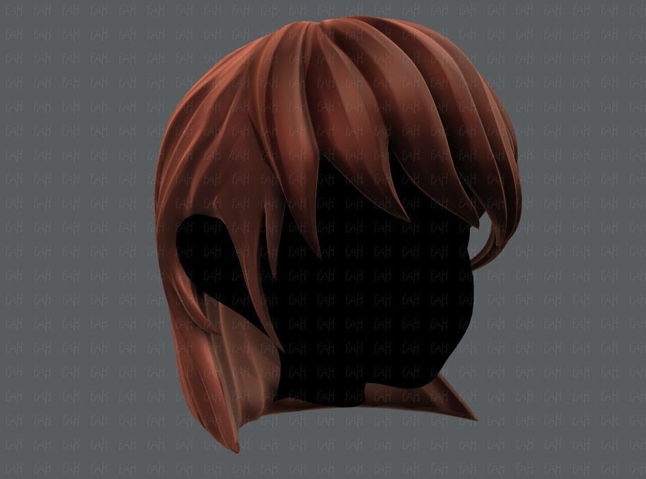 3D Hair style for girl V05 Low-poly 3D model_3