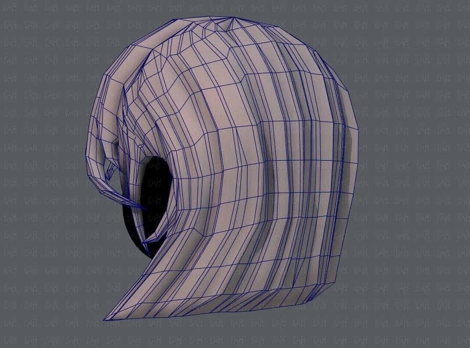 3D Hair style for girl V05 Low-poly 3D model_31