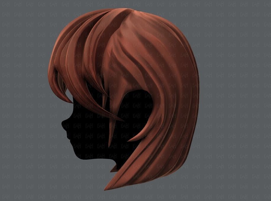 3D Hair style for girl V05 Low-poly 3D model_8