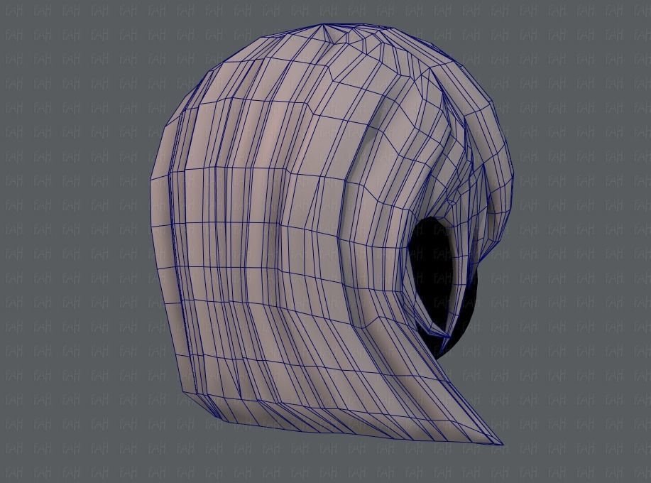 3D Hair style for girl V05 Low-poly 3D model_29