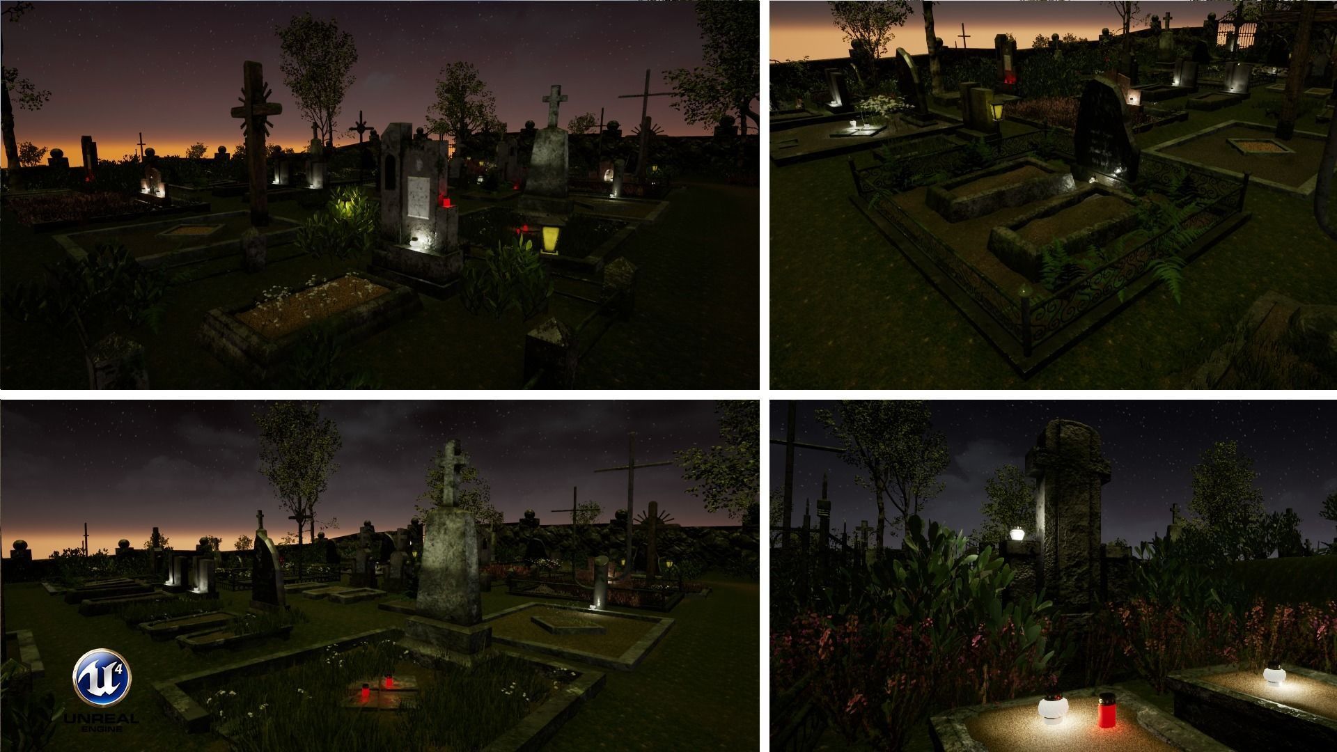 Cemetery Package Low-poly 3D model_10