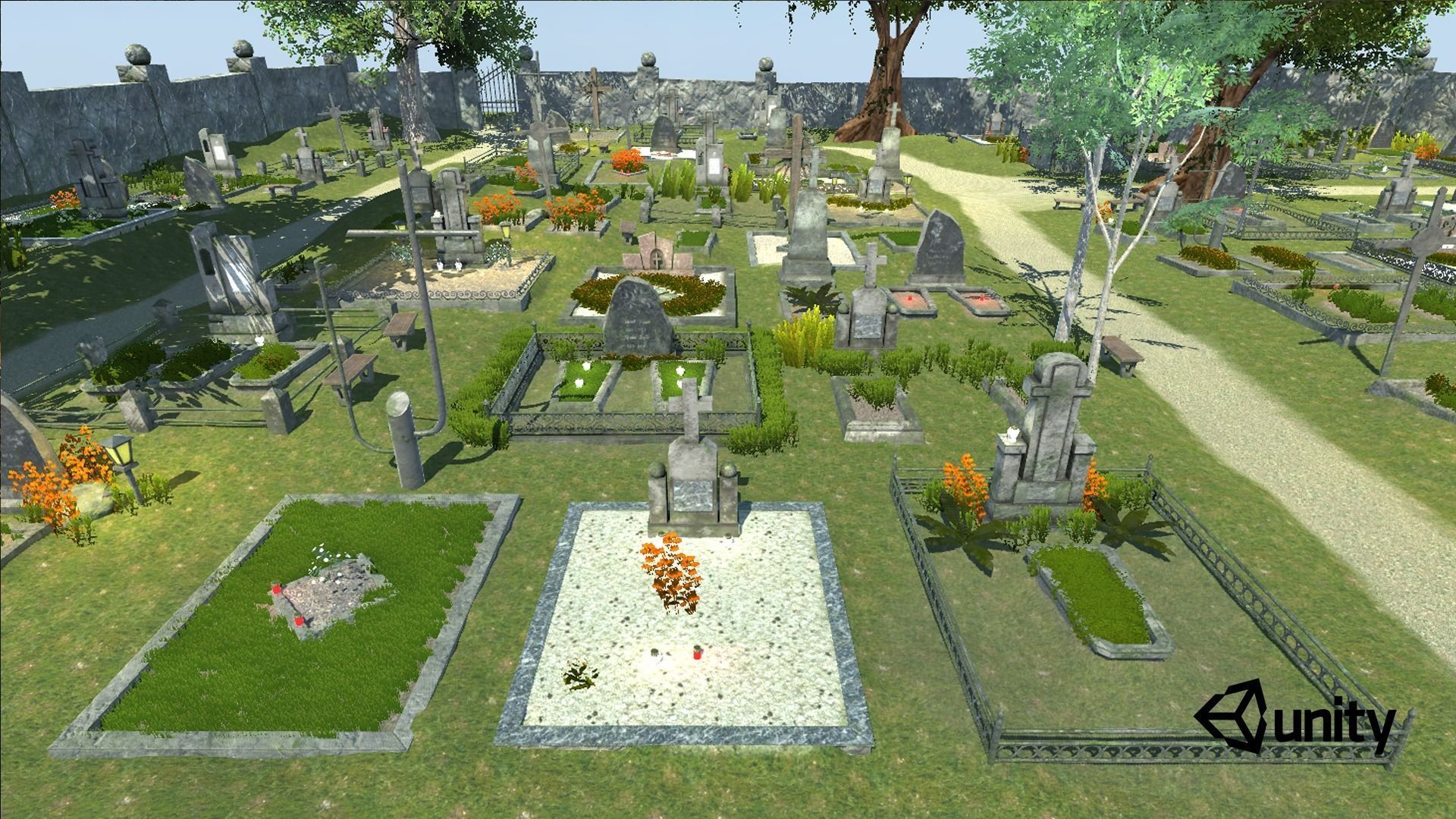 Cemetery Package Low-poly 3D model_3