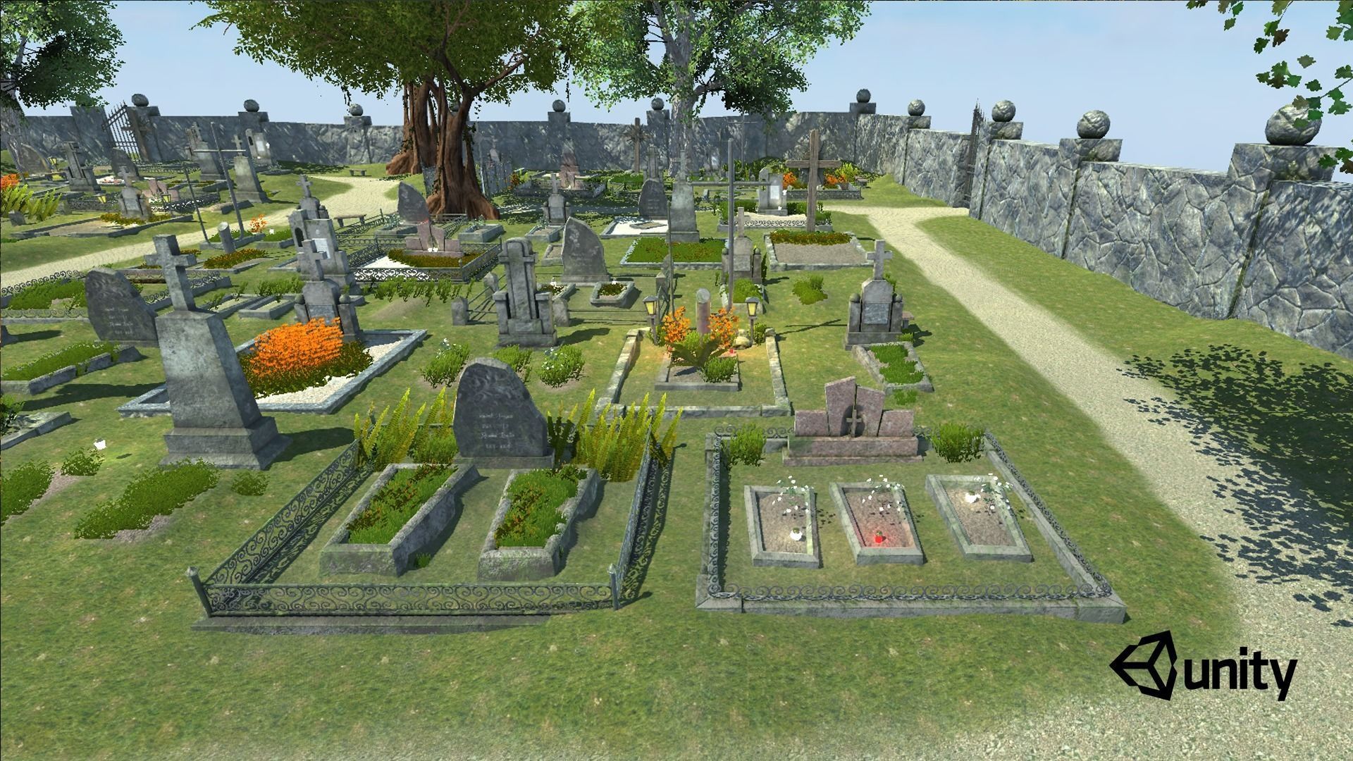 Cemetery Package Low-poly 3D model_5