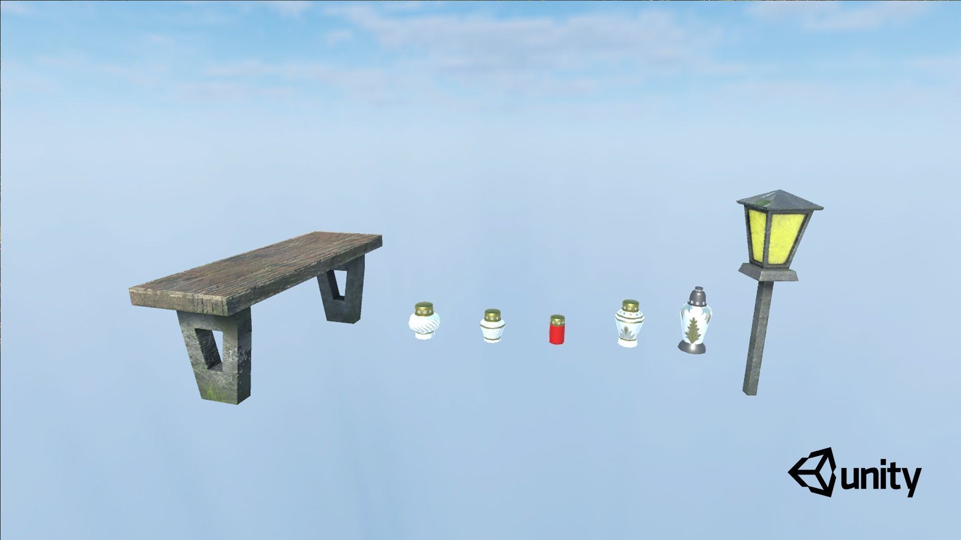 Cemetery Package Low-poly 3D model_8