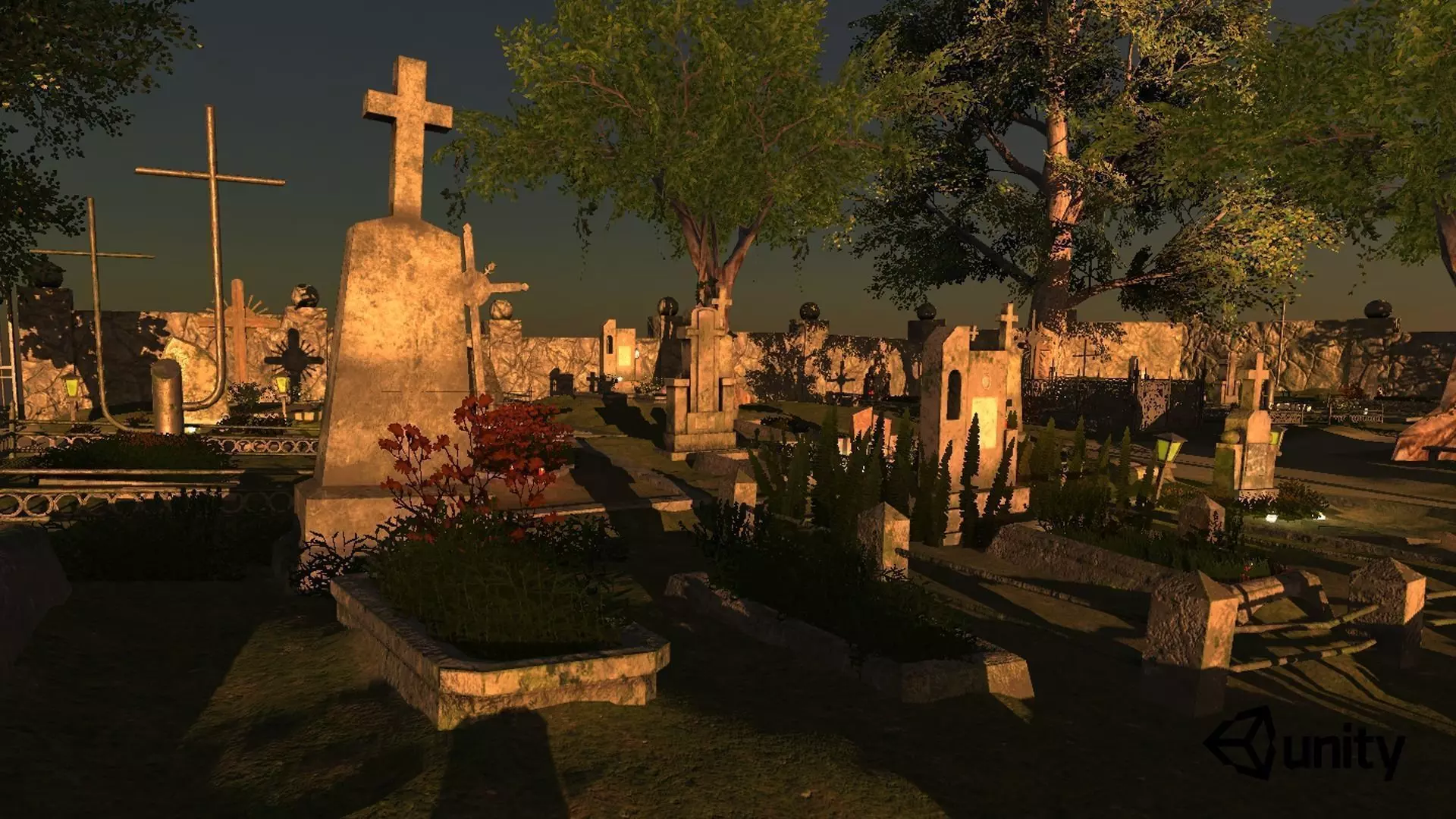 Cemetery Package Low-poly 3D model_0