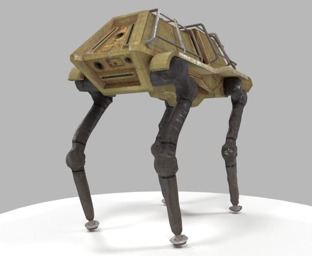 Robot dog Low-poly 3D model