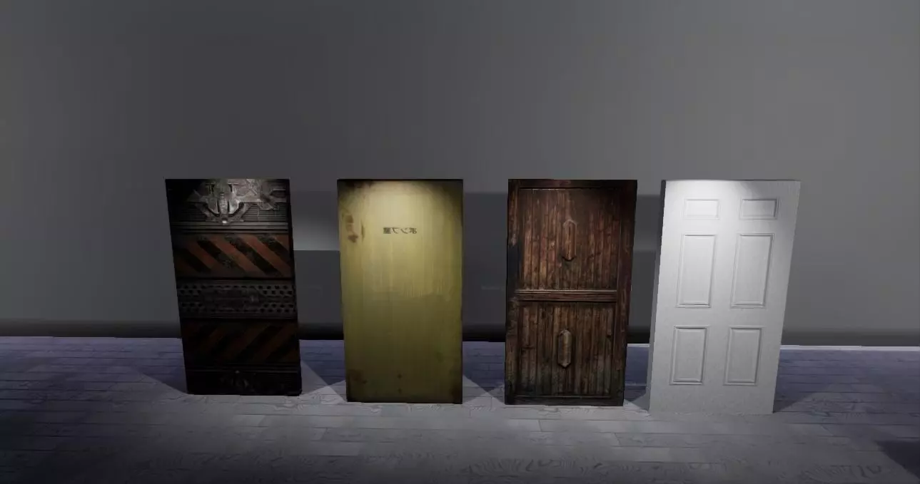 Basic Doors Free low-poly 3D model