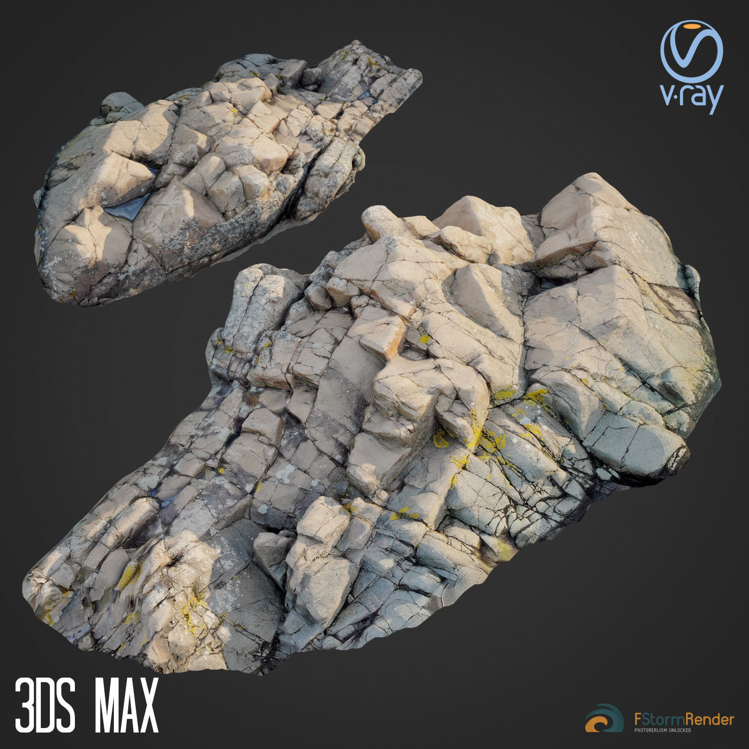  Cliff pack B bundle 3D model_1