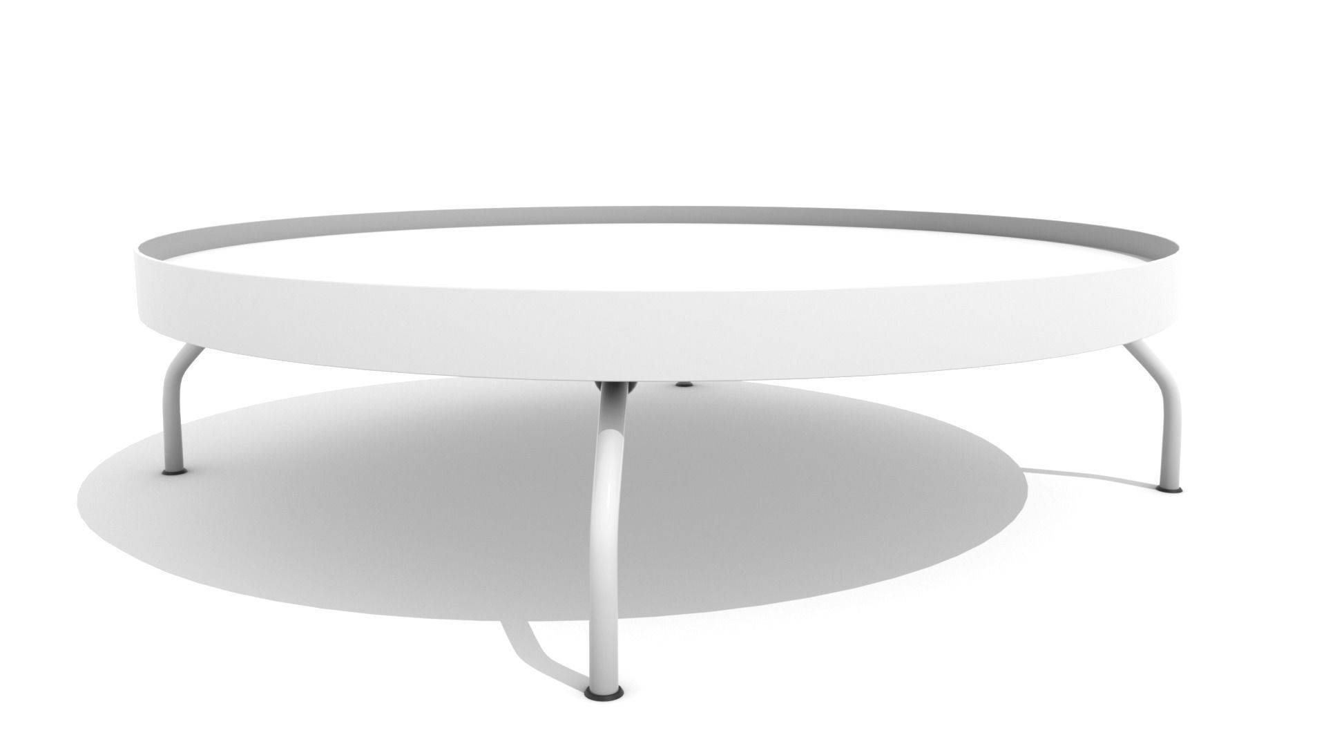 Low Metal Dish Coffee Table 3D model_1