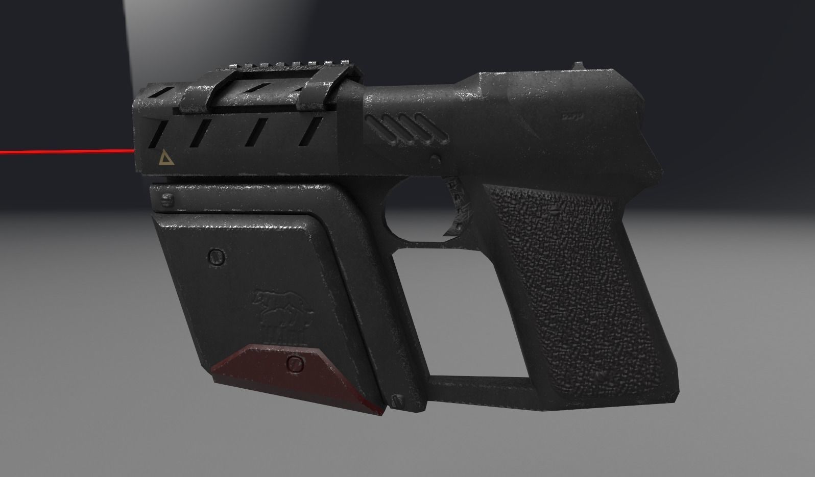 Sci fi pistol Free low-poly 3D model_1