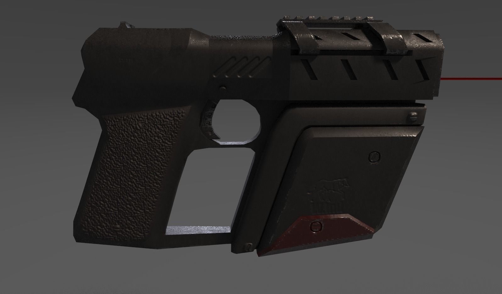 Sci fi pistol Free low-poly 3D model_4