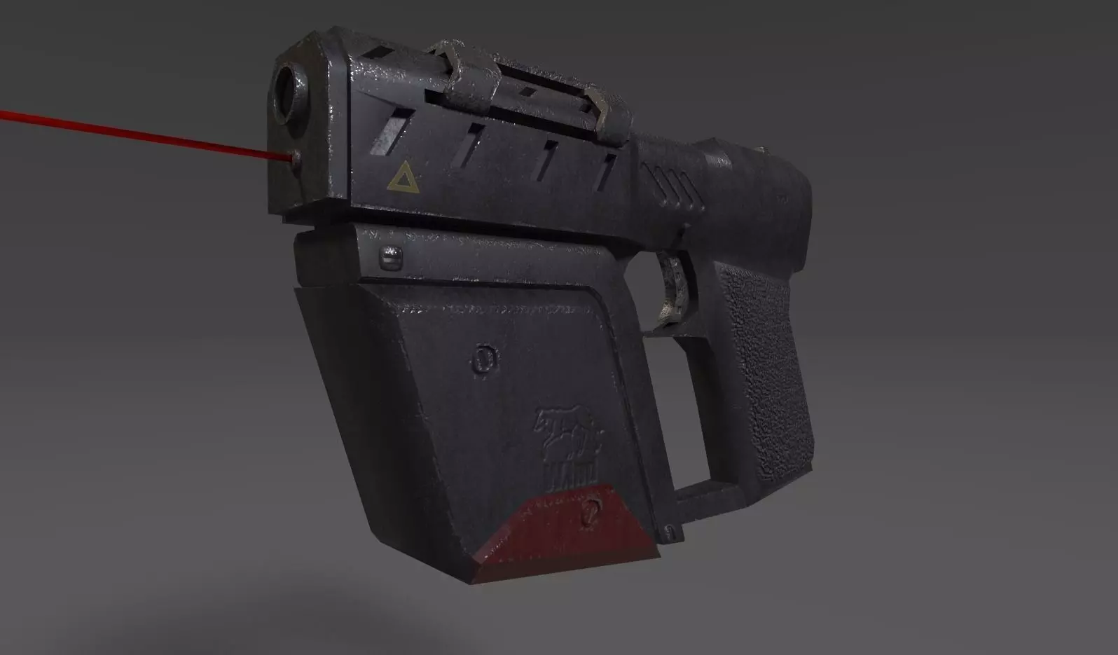 Sci fi pistol Free low-poly 3D model_0