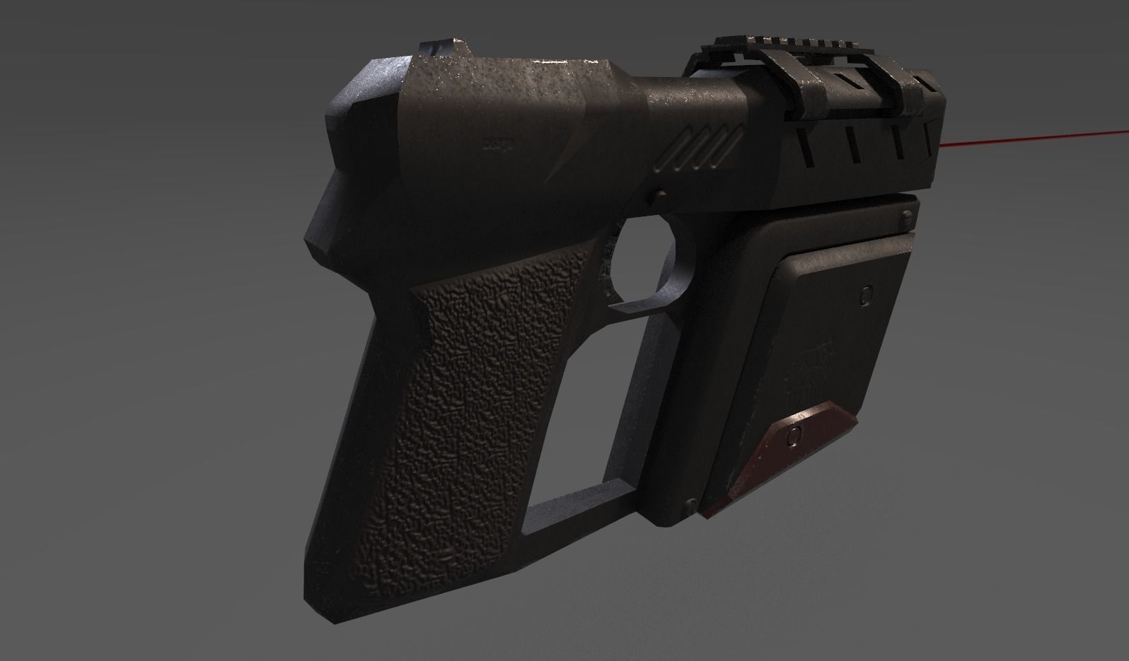 Sci fi pistol Free low-poly 3D model_2