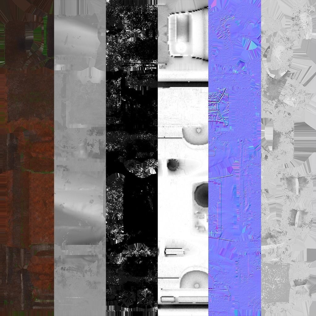 Rusty coupe low poly Low-poly 3D model_5