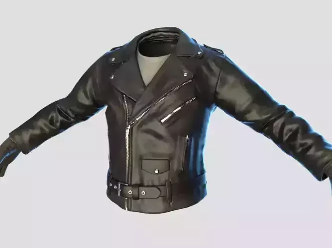 Black Leather Jacket 3D model