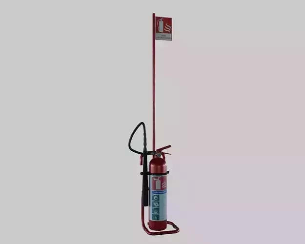 Fire Extinguisher with Support - Safety and Emergency Equipment