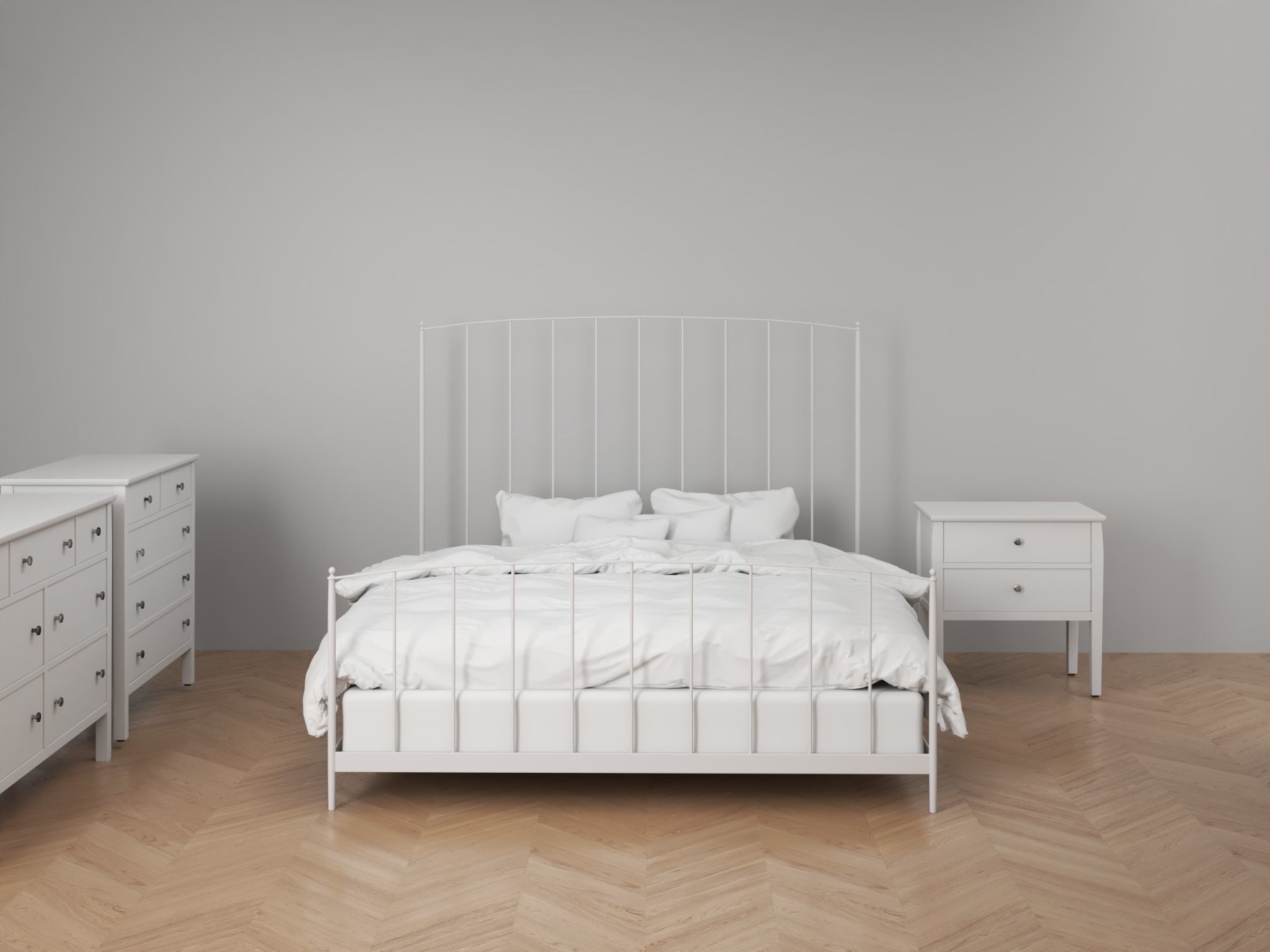 Bedroom Furniture Set Scandinavien 3D model_3