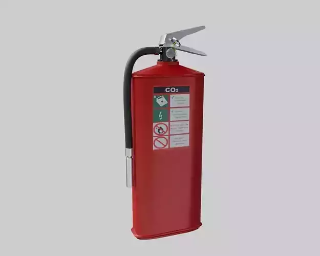 Flat Fire Extinguisher Oval - Safety and Emergency Equipment Low-poly 3D model