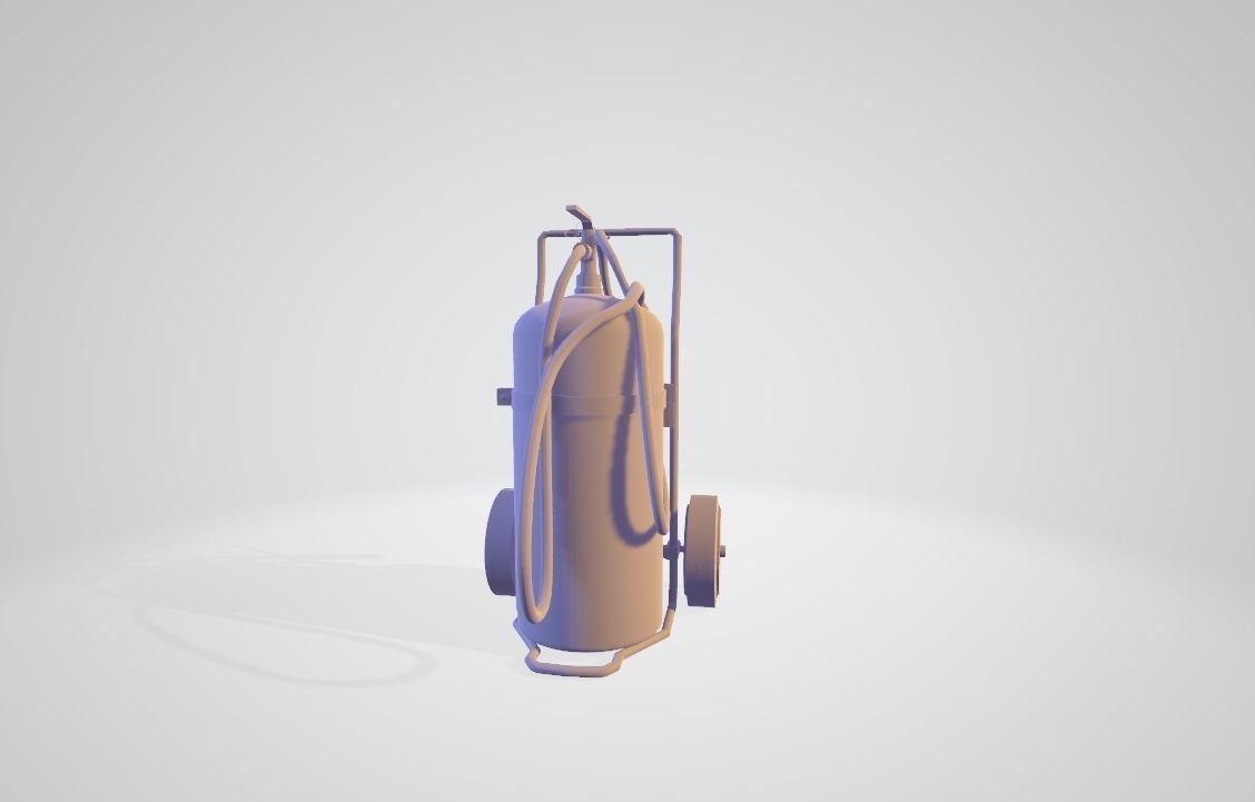 Wheeled Fire Extinguisher - Safety and Emergency Equipment Low-poly 3D model_12