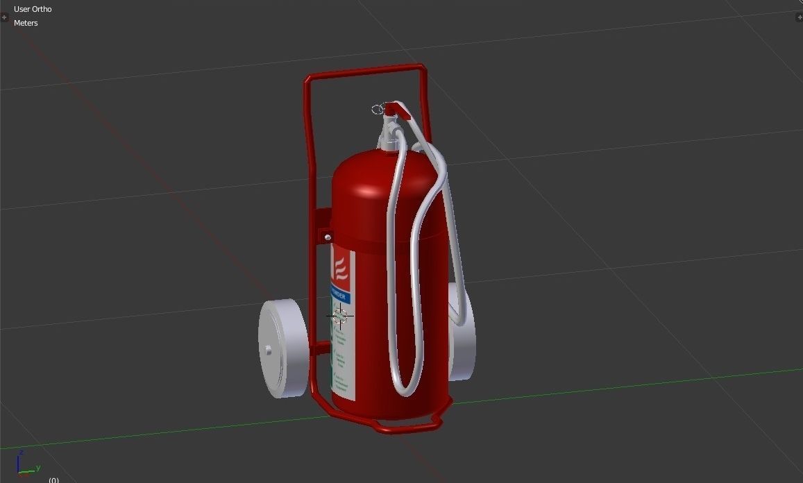 Wheeled Fire Extinguisher - Safety and Emergency Equipment Low-poly 3D model_14