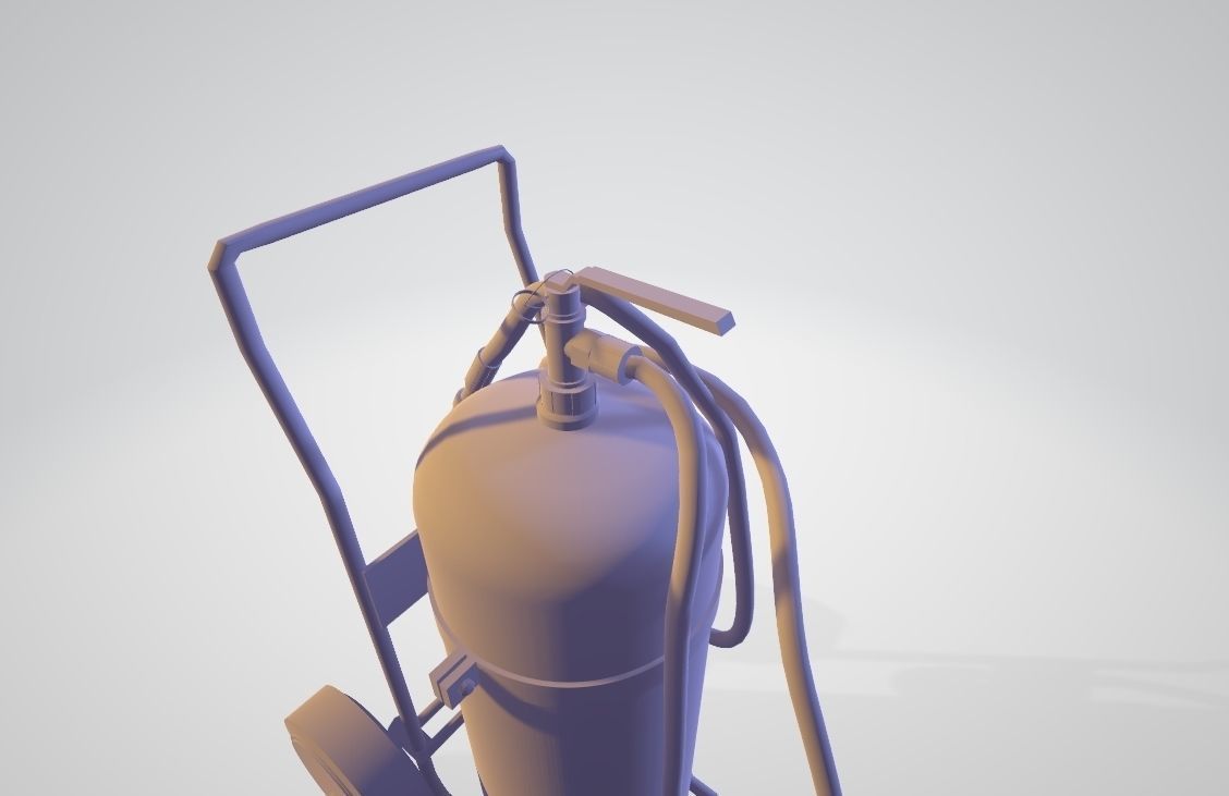 Wheeled Fire Extinguisher - Safety and Emergency Equipment Low-poly 3D model_9