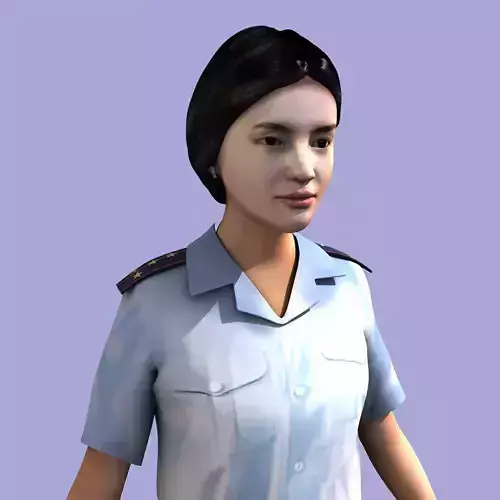 Asian woman - soviet police officer