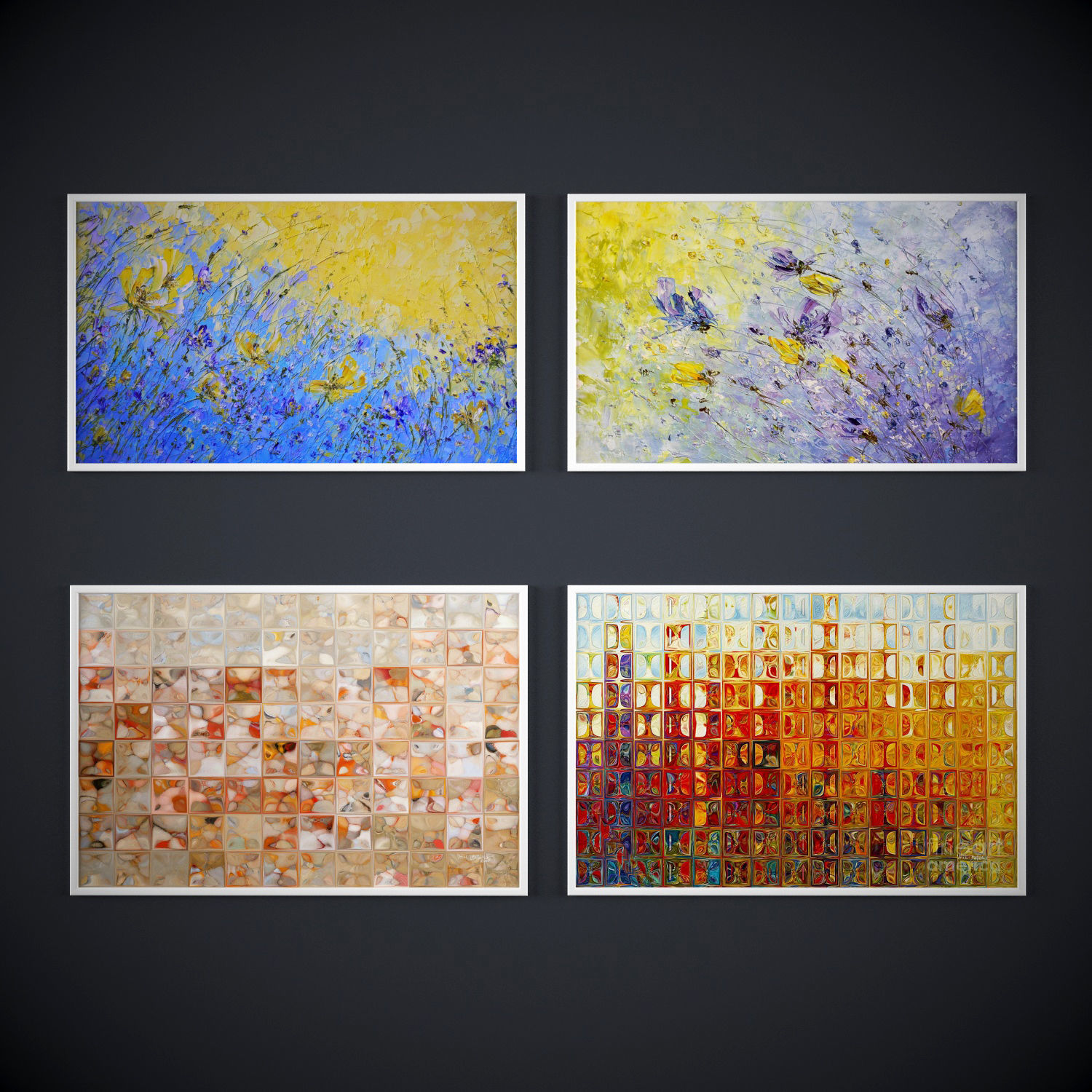 Painting frame of abstraction Low-poly 3D model_2