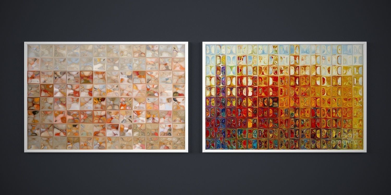 Painting frame of abstraction Low-poly 3D model_3