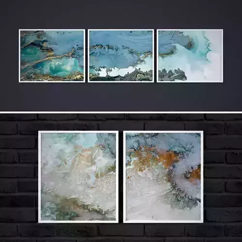 Painting frame of abstraction 3 Low-poly 3D model