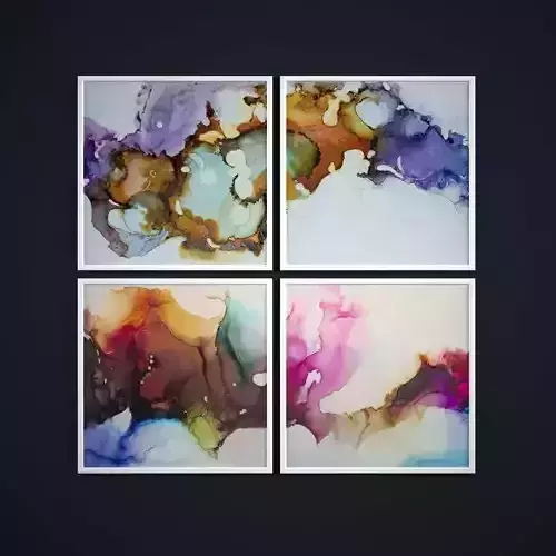 Painting frame of abstraction 4 Low-poly 3D model
