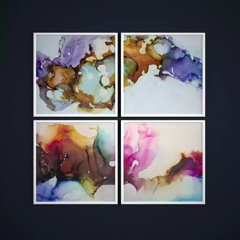 Painting frame of abstraction 4 Low-poly 3D model_0