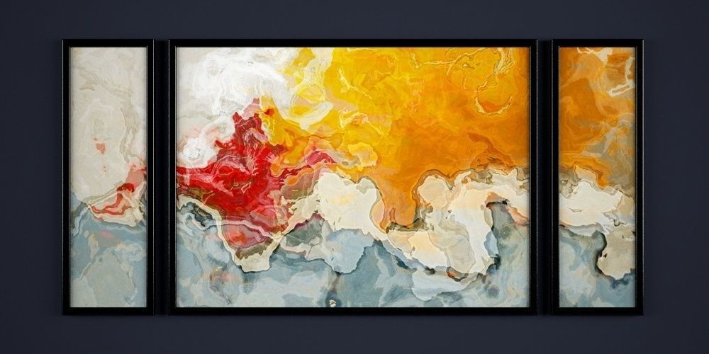 Painting frame of abstraction 6 Low-poly 3D model_3