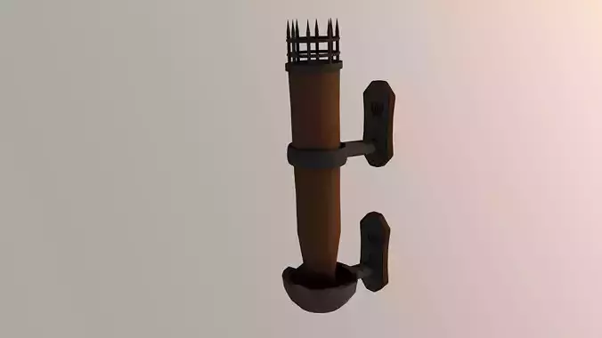Torch brush with handle 3D model