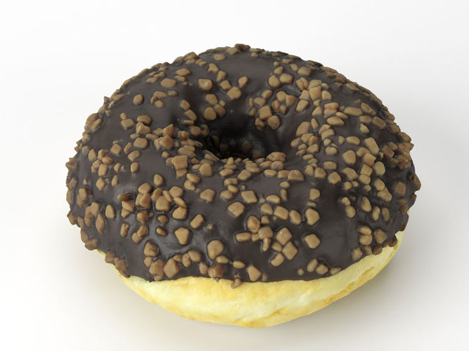 Photorealistic Chocolate Donut 3D Scan 3D model