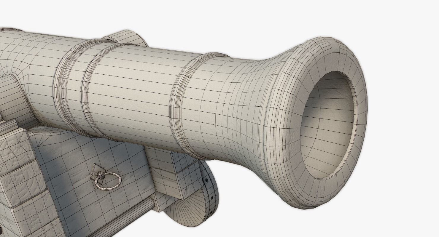 Pirate Cannon Low-poly 3D model_18