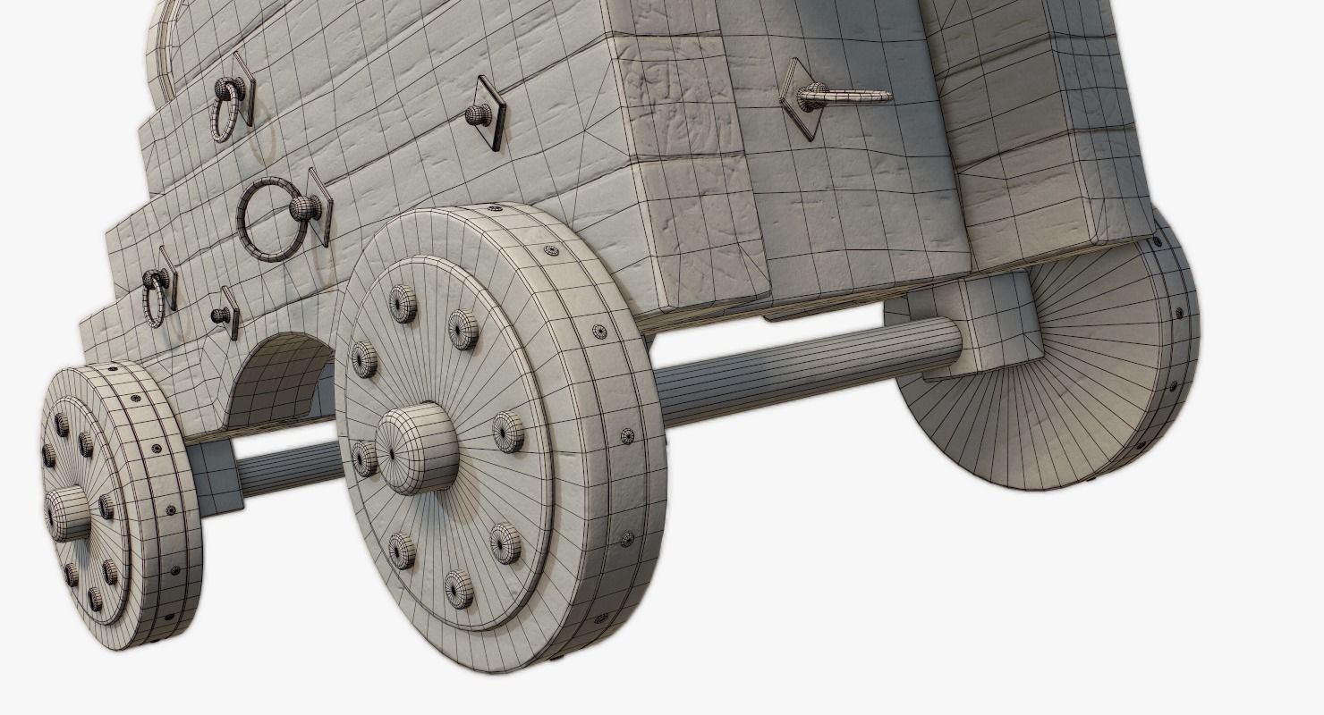 Pirate Cannon Low-poly 3D model_16