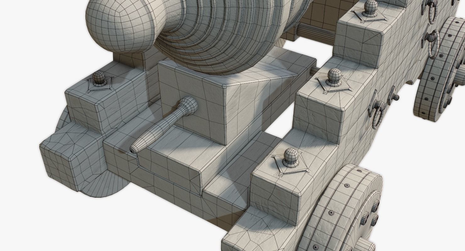 Pirate Cannon Low-poly 3D model_22